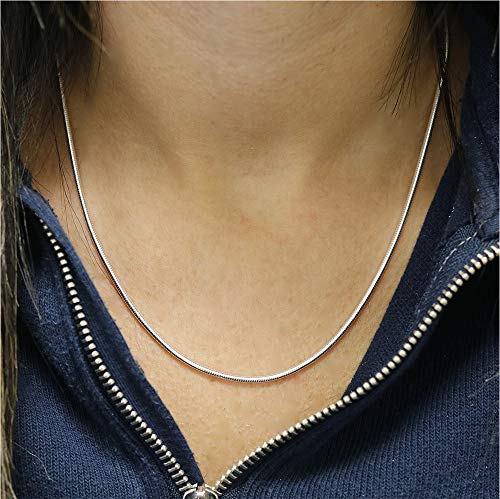 925 Sterling Silver Snake Chain Necklace - 2MM, 3MM, 4MM, 5MM Round Solid Silver Chains - Flexible, Men and Women's Jewelry - Made In Italy - style: 2MM