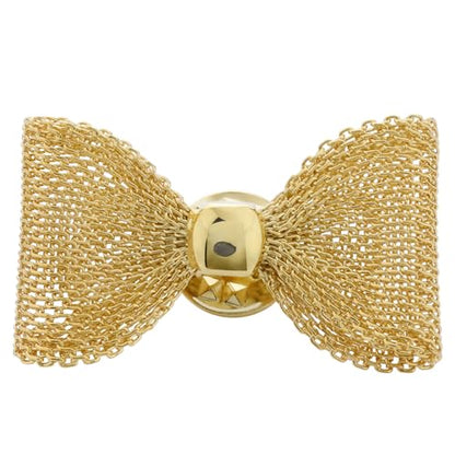 18K Gold Tone lapel Pins Brooch for Men Suit, Metal Flower Brooch Pins for Women, Mens Suit Accessories on Wedding Birthday Anniversary Father's Day. - color: bow