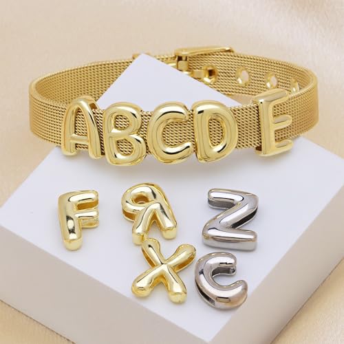 Stainless Steel Mesh Bracelet Wristband 8mm Wide Cuff Bangle Watch Band Style with Adjustable Buckle Mesh Link Chain for Slide Charms Jewelry Making 2 PCS - color: Golden