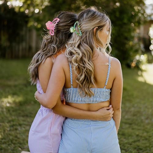 Hair Claw Clips for Thick/Thin Hair Claws 6PCS,3.34" Nonslip Big Cute Hair Clips Square Claw Clips,2.36" Medium Flower Hair Clips for Women/Girls,Hair Styling Accessories Gifts (lively‌) - color: lively‌