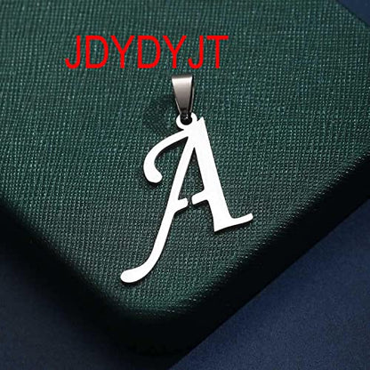 Stainless Steel Initial Letter Connector Charms Alphabet Pendant Diy Craft for Jewelry Making Necklaces Bracelets Keychain - color: Stainless Steel A
