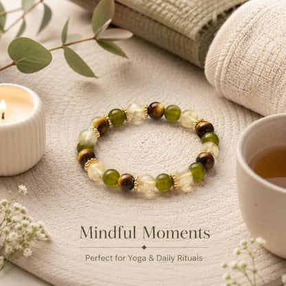 Anxiety Relief Crystal Bracelet Menopause Bracelet Tigers Eye Citrine Natural Stone Stress Beaded Stretch Bracelets Anxiety Relief Healing Bracelets New Chapter Encouragement Jewelry Menopause Gifts - color: A2: Tigers Eye