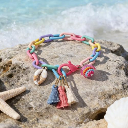 Starfish Shell Anklet Bracelets for Women, Boho Beaded Shell Anklet Set, Beach Vacation Foot Jewelry, Layered Summer Beachy Anklets - color: A2