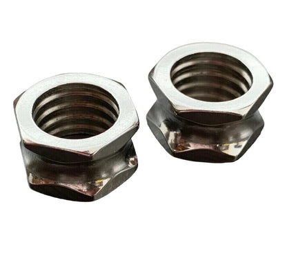 PAIR of Steel Hexagon Screw Bolt Tunnels Double Flare Plugs Earlets Gauges - style: 5/8" (16mm)