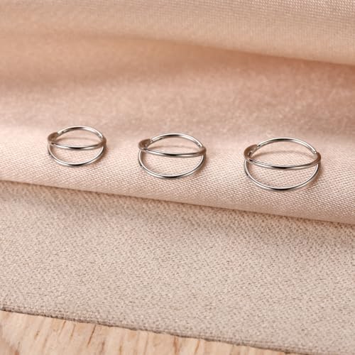 Double Nose Ring Hoop Conch Piercing Jewelry Helix Cartilage Earring | 316L Surgical Steel Clicker Ring,Septum Jewelry,Hinged Nose Ring,Used in Conch,Helix,Cartilage,Daith,Rook,Tragus Piercings