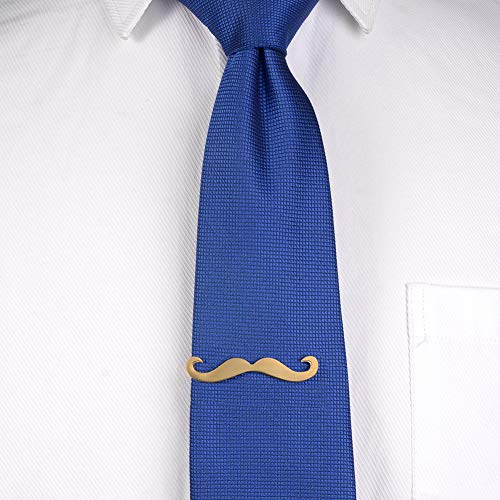 HAWSON 2 inch/ 2.2 inch Tie Clip for Men, Novelty Tie Bar Clip for Men and Boys, Interesting Tie Clip for Party - color: Gold Beard