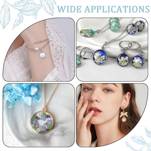 SUNNYCLUE 1 Box 120Pcs Blank Dome Pendant Making Kit Cabochon Settings Bezel Pendant Blanks Memorial Photo Charm Transparent Glass Cabochons with Round Pendant Trays for Jewelry Making DIY Findings - color: Round Mixed Color Stainless Steel Cabochon Setti