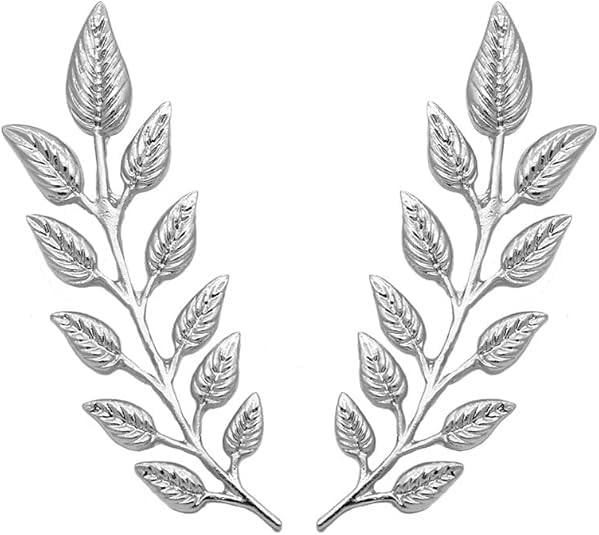 5 Pairs Retro Hollow Pattern Shirt Collar Brooches For Women And Men Gold Plated Triangle & Simple Elegant Double Leaf Collar Pin Brooches Gold Silver Plant Brooch Jewelry - style: Silver leaf