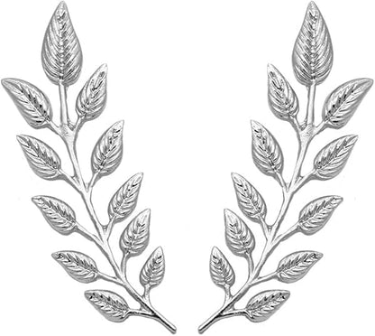 5 Pairs Retro Hollow Pattern Shirt Collar Brooches For Women And Men Gold Plated Triangle & Simple Elegant Double Leaf Collar Pin Brooches Gold Silver Plant Brooch Jewelry - style: Silver leaf