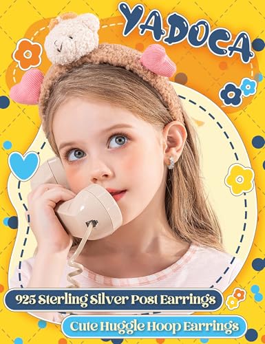 925 Sterling Silver Post Small Hoop Earrings For Girls - Hypoallergenic Huggie Earrings for Women Cute Heart Flowers Butterfly Star Cubic Zirconia Cartilage Earrings For Sensitive Ears 4Pairs - color: Blue