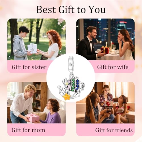 S925 Sterling Silver Cute Bead Charm for Pandora Bracelets and Necklaces | Lucky Clover Cute Animal Pink Bow Cherry Butterfly Pendant Bead Charms Jewelry Making Gifts for Women Valentines Mother's Day - style: ocean element pendant