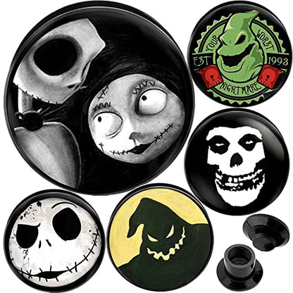 (1 Pair ONLY) Acrylic Flesh Tunnel Screw Fit Ear Gauge Earring Ear Piercing available size 2g (6mm) to 13/16" (30mm) Please choose size and color - color: Style A, size: 9/16 = 14mm