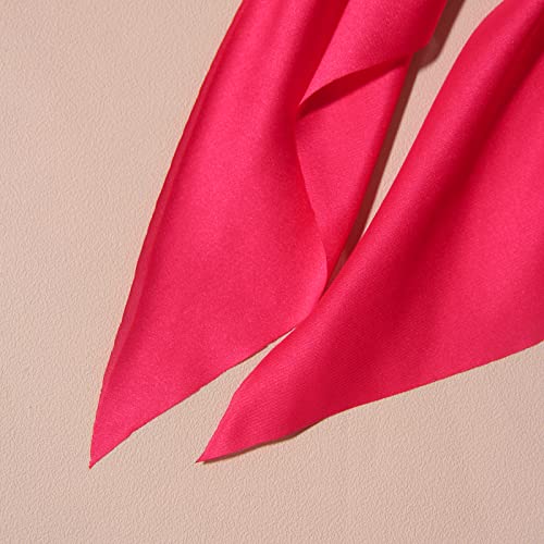 Pack of 2 Knotted Bow Hair Scrunchies Elastic Hair Scarf Black Hair Ties Bands Satin Hair Ribbon Scrunchy Red Ponytail Holder for Women and Girls, Hair Scarf Scrunchies, Hair Accessories Hair Bow - color: Hot pink