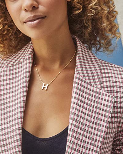 Kendra Scott Letters A-Z Pendant Necklace for Women, Fashion Jewelry, 14k Gold-Plated Brass - color: Letter H