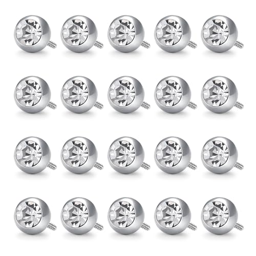 VCMART 14G 5mm 8mm Replacement Balls Externally Threaded Piercing Balls for Tongue Nipple Navel Belly Button Rings Industrial Barbell Piercing Surgical Steel Body Piercing Jewelry Parts - color: 20pcs 5mm ball -6(A)