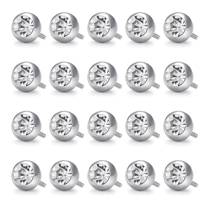 VCMART 14G 5mm 8mm Replacement Balls Externally Threaded Piercing Balls for Tongue Nipple Navel Belly Button Rings Industrial Barbell Piercing Surgical Steel Body Piercing Jewelry Parts - color: 20pcs 5mm ball -6(A)