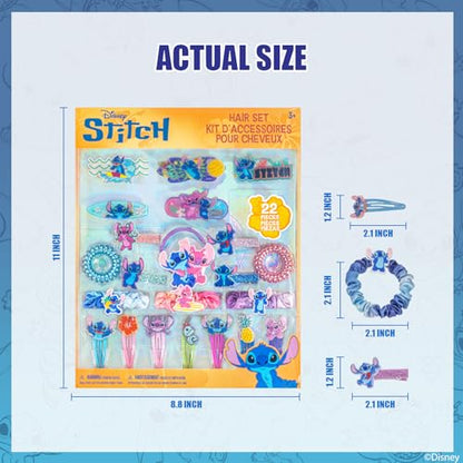 Stitch Hair Accessories Set with Hair Clips, Bows & Scrunchies - color: Disney Stitch