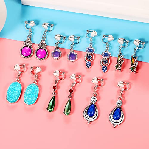 15 Pairs Wholesale Clip on Earrings for Women Trendy,Lightweight Clipon Earrings for Women in Silver Tone - style: Style C