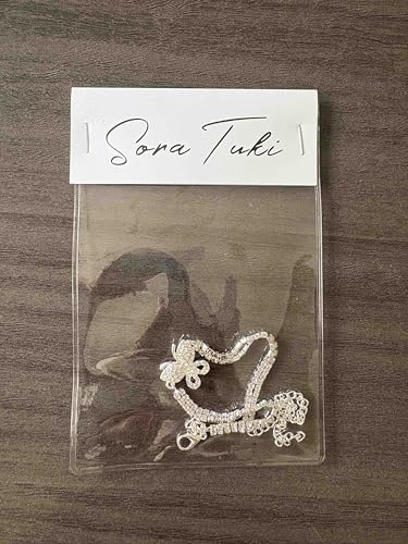 Sora Tuki Ankle Bracelets for Women Tennis Rhinestone Anklets for Women Butterfly Heart Star Cross Anklet Bracelet for Women Plus Size Anklet Bracelets for Big Ankle Beach Foot Jewelry - style: 3 - small butterfly