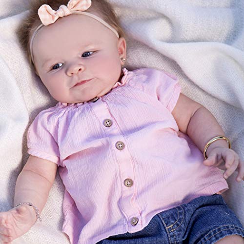 Precious Pieces Personalized 14K Gold-Plated Baby Bangle Bracelet Gift for Infant, Toddler, Kids, Teens or Women Bracelet, Custom Jewelry with Engraved Name - style: Classic (Child SM-0 - 6 months)