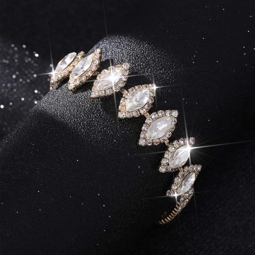 Unicra Bride Crystal Necklace Earrings Set Bridal Wedding Jewelry Sets Rhinestone Choker Necklace Prom Costume Jewelry Set for Women and Brides - color: E-3 Pack Gold Necklace Bracelet Earrings