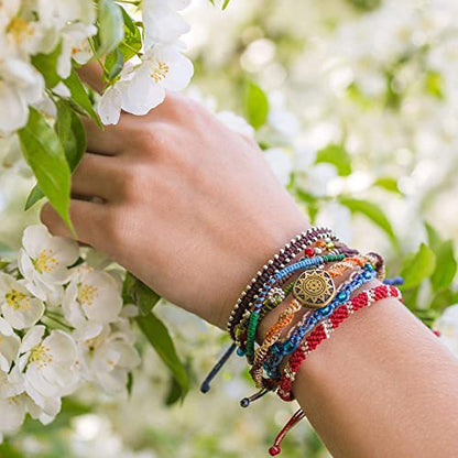 Wakami Charm Bracelet Stack Beaded Stackable Bracelets for Women - color: Earth | 6.5IN