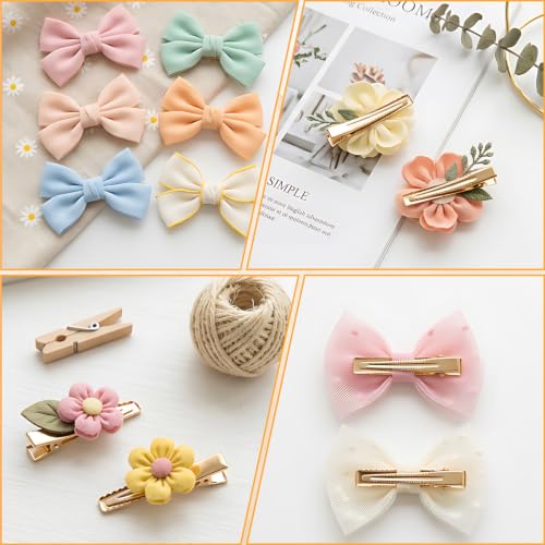 50Pcs Alligator Hair Clips for Hair Bows, 1.8in Gold Metal Hair Clips | Hairdresser Clips in Bulk DIY Supplies for Accessory Making, sticking bows,Hair Curlers, Salon Grips, DIY Hairpins