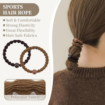 QIUTIMIY 10 Pcs No Damage Hair Ties Thick Hair Elastic Rubber Bands Hair Accessories Scrunchies Seamless for Women - color: Style 18