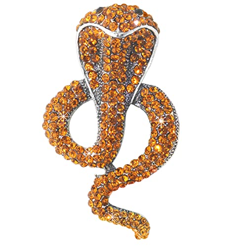 Retro Lizard Gecko Spider Animal Brooch Lapel Pin Dainty Rhinestone Crystal Brooch Costume Jewelry Accessories for Scarf Corsage - color: Snake Cobra