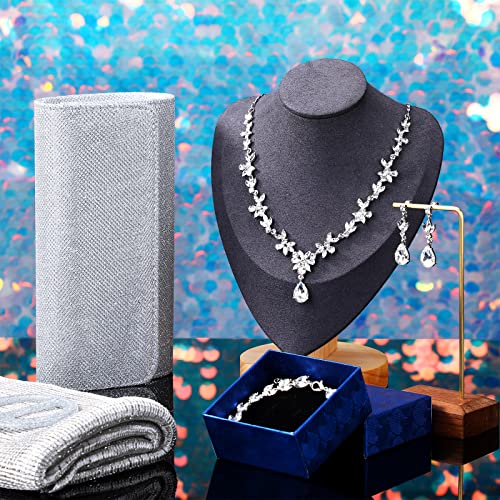 Tiamon 5 Pcs Rhinestone Jewelry Sets Shawls and Wraps Formal Clutch Purses for Women Evening Dresses Weddings Engagement - style: Elegant