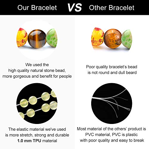 M MOOHAM Mens Bracelet - Beaded Natural Stone 8mm Tiger Eye Matte Agate Lava Rock Bracelets for Men Teen Boys Grandpa Dad Birthday Gifts Jewelry - style: Lava rock & Chakra Bracelet