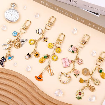 Wurosi 24 Set Lip Gloss Keychain Making Kit with Gift Packaging Supplies | Included 4 Styles 0.47*3.9in Extender Chains,Swivel Snap and Packaging Supplies, for DIY Lip Gloss Keychains, Bag Charms - color: 24 Set Gold Keychain Kit