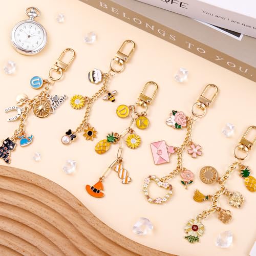 Wurosi 52 Set Lip Gloss Keychain Making Kit with Gift Packaging Supplies | Included 4 Styles 0.47*3.9in Extender Chains,Swivel Snap and Packaging Supplies, for DIY Lip Gloss Keychains, Bag Charms - color: 52 Set Gold Keychain Kit
