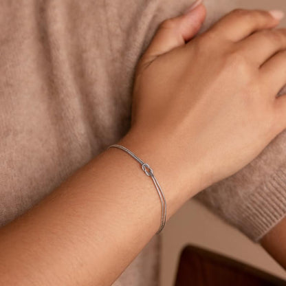 Bracelets for Women Matching Bracelets for Couples Love Knot Bracelet Dainty Snake Chain Forever Infinity Bracelet Adjustable Friendship Bracelet Jewelry Gifts - color: Sliver 2pcs