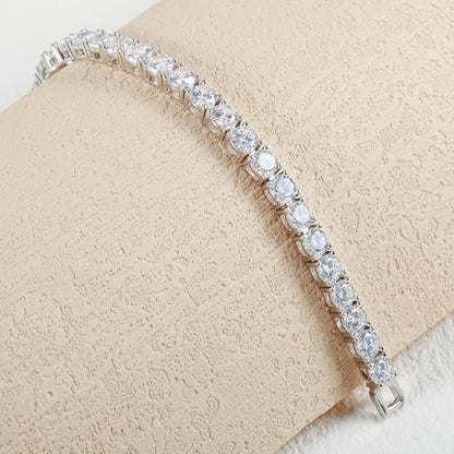 Kose Tennis Bracelet for Women | 4MM/5MM Cubic Zirconia | 18K Gold/White Gold Plated Classic Bracelet | Size 6/6.5/7 inches - color: 4MM-white gold, size: 6.5inch
