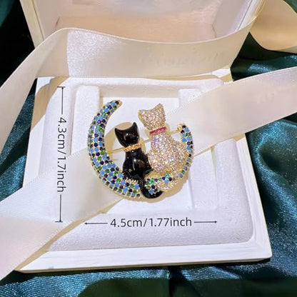 2pcs Rhinestone Brooch Pin for Women Dress Elegant Stylish Crystal Brooches Fashion Accessories Pins Lapel Boutonniere Ideas Wedding Christmas Birthday Jewelry Easter Gift - color: 04 Blue/Gold