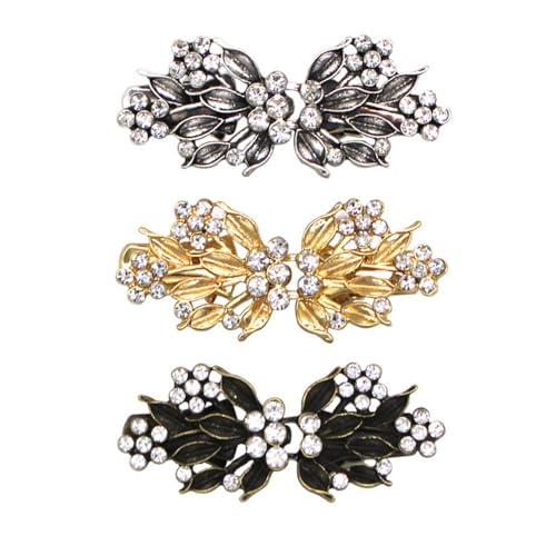 3pcs women's Vintage diamond Cardigan Collar Clip Shawl cape buckle Can be used as dress tightening clip sweater accessories - color: E