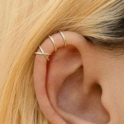 Ear Cuff Earrings for Women Chunky Ear Cuffs Non Piercing | Clip on cartilage earrings helix fake earrings jewelry trendy stuff christmas gift stocking stuffers - color: E