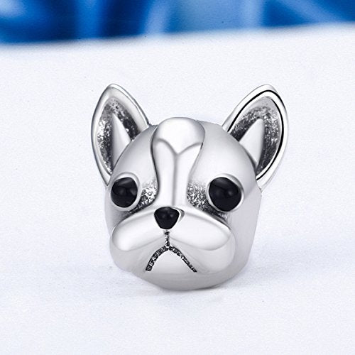 BISAER 925 Sterling Silver Charms for Bracelets Cat Dog Sloth Animal Beads Butterfly Fairy Heart Dangle Pendant Charms - color: Dog