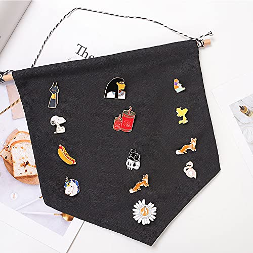 3pcs Cotton Canvas Wall-Mounted Brooch,Wall Hanging Jewelry Display Storage Set for Pin and Brooch Collections(C) - color: C