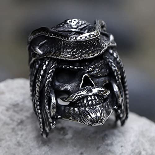 2023 Skull Ring Cool Evil Death Punk Rock Stainless Steel Rings Aly Style Jewelry - style: R127