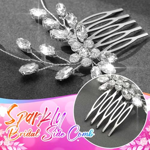 CASDRE Rhinestone Wedding Hair Comb Crystal Hair Accessories for Women (A Silver)