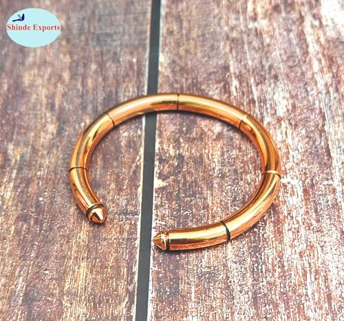 SHINDE EXPORTS pure copper bracelets cuf kada bangle for men and women - style: Heavy 95gms with notches