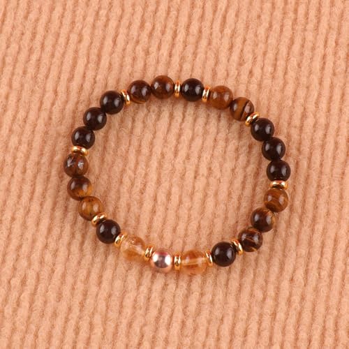 KSQS Healing Stone Bead Bracelet for Women, Natural Gemstones Balance Protection Bracelet, Spiritual Crystal Beads Bracelet Anxiety Relief with Meaning Card - color: Confidence