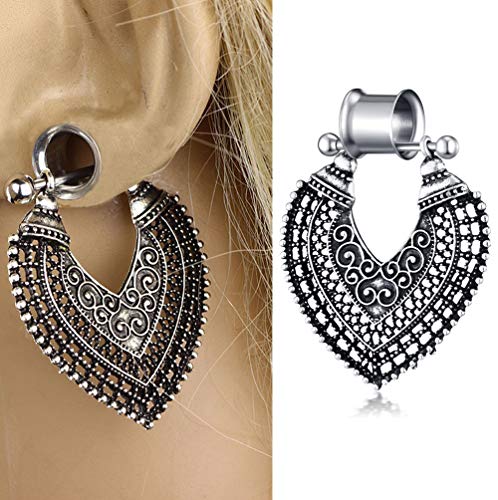TIANCI FBYJS 3 Pairs Surgical Steel Ear Tunnels Rose Gold Large Hoop Ear Plugs Expander Dangle Gauges Stretcher Piercing… - style: 14mm=9/16''
