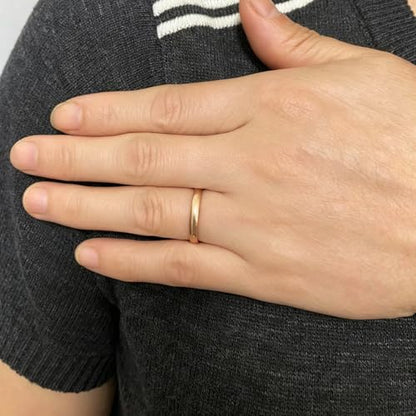 3mm Stainless Steel Classical Plain Stacking Band Statement Wedding Promise Ring For Women - color: Rose Gold