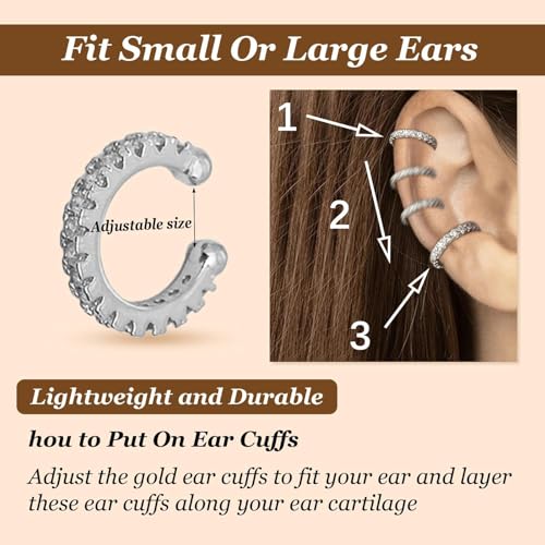 Ear Cuffs Non Piercing Ear Cuff Earrings for Women Gifts Trendy Stuff Clip on Cartilage Earrings Stacks Fake Earrings Jewelry Gifts - color: A4:clip on earrings C