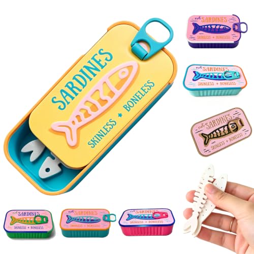 Sardines Travel Jewelry Box, Sardine Tin Jewelry Box, 3d Printed Sardine Tin Like Jewelry Case, with Fish-Shaped Holders for Earrings and Charms, Portable Earring Organizer (Multicolor L) - color: Multicolor L