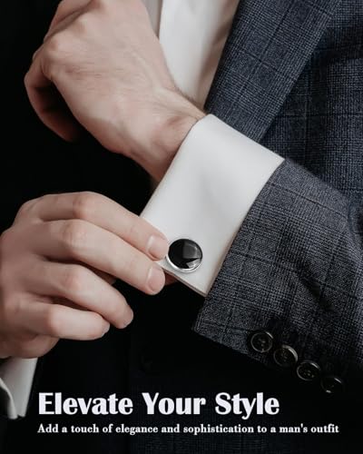 Lictin Cufflinks for Men, Men’s Tuxedo Studs and Cufflinks Set Classic