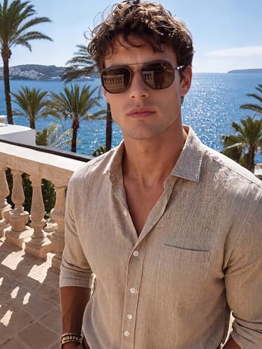 kimorn Women's Square Aviator Sunglasses, Polarized UV400 Pretecion | Retro Frame Shades, Small-Medium Fit, Driving, Beach, Daily Wear - color: Coffee Brown
